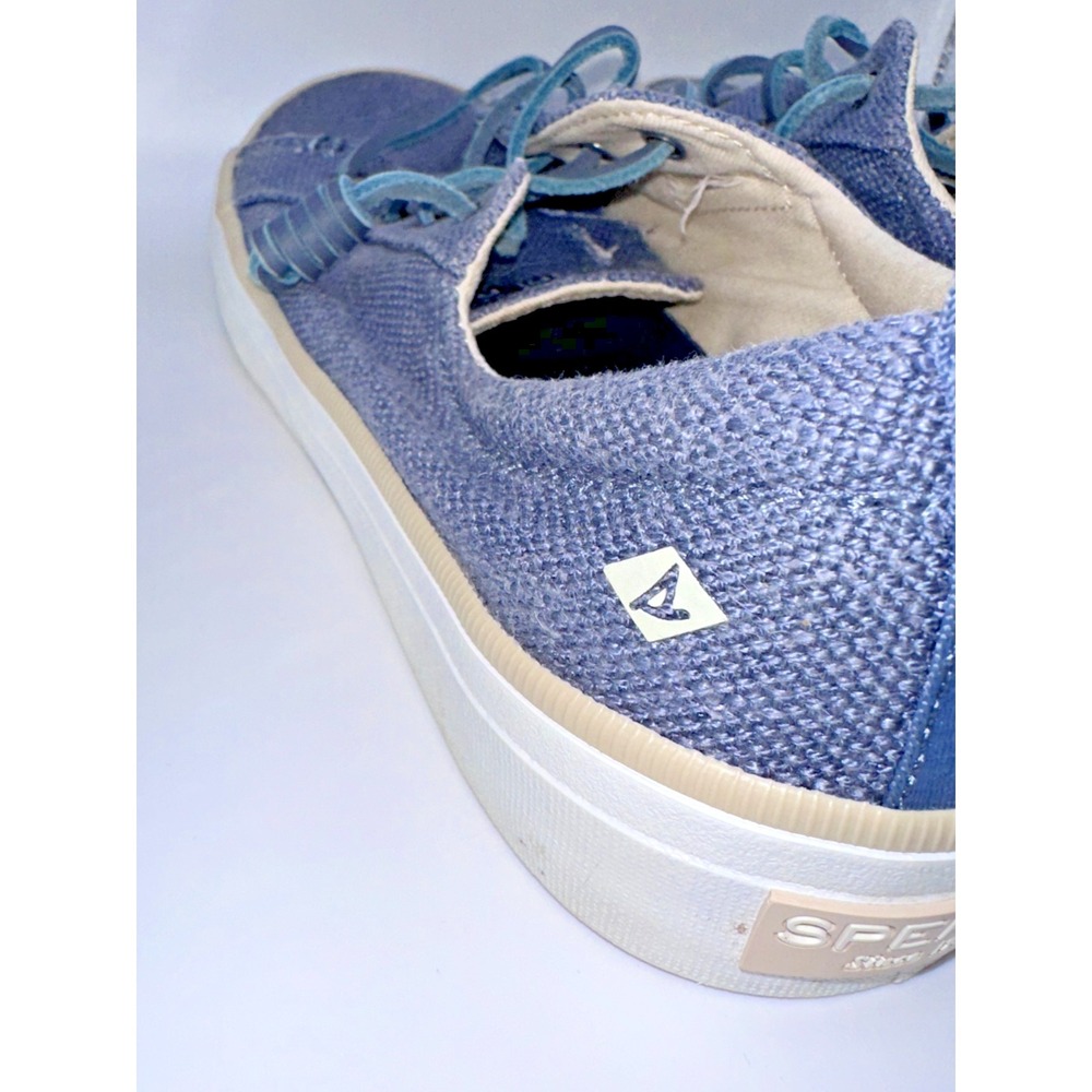 Sperry Crest Vibes Blue Twill Slip-On Sneakers Denim Size 6.5 Top Siders Shoes - Picture 4 of 7